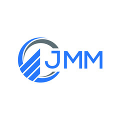 JMM Flat accounting logo design on white  background. JMM creative initials Growth graph letter logo concept. JMM business finance logo design.