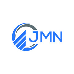 JMN Flat accounting logo design on white  background. JMN creative initials Growth graph letter logo concept. JMN business finance logo design.