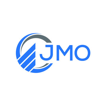 JMO Flat accounting logo design on white  background. JMO creative initials Growth graph letter logo concept. JMO business finance logo design.