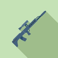 Army sniper icon flat vector. Rifle gun