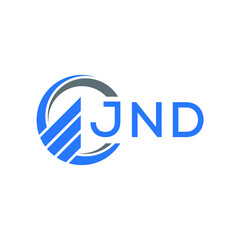 Obraz premium JND Flat accounting logo design on white background. JND creative initials Growth graph letter logo concept. JND business finance logo design.
