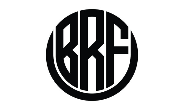 BRF shield with round shape logo design vector template | monogram logo | abstract logo | wordmark logo | lettermark logo | business logo | brand logo | flat logo.
