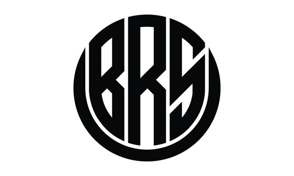 BRS shield with round shape logo design vector template | monogram logo | abstract logo | wordmark logo | lettermark logo | business logo | brand logo | flat logo.