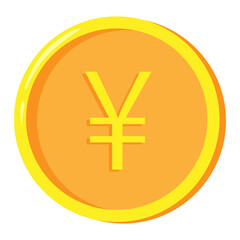 Coins of yuan or yen. Vector illustration.