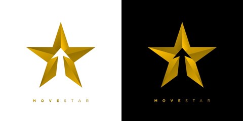 Modern and elegant move star logo design