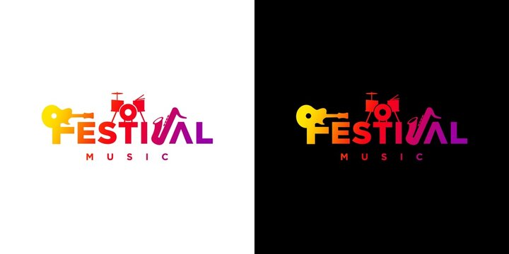Modern and unique music festival logo design