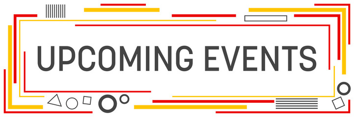 Upcoming Events Lines Squares Shapes Horizontal Red Yellow 