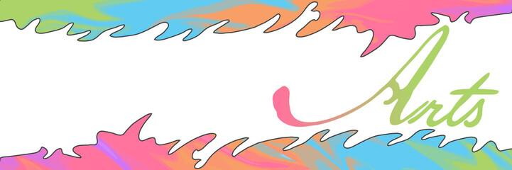 Arts Colorful Waves Painting Background Brush Stroke Text 