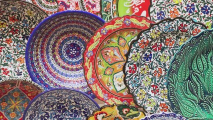 Colorful plates at the Grand Bazaar in Istanbul, Turkey
