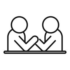 Arm wrestling effort icon outline vector. Business work