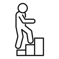 Stairs up effort icon outline vector. Career union