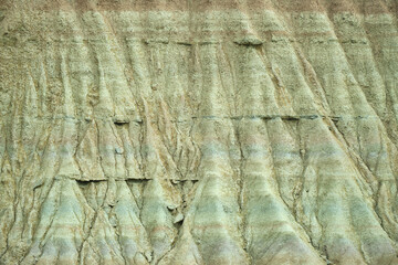 texture of a rock formation of clay, gypsum and sandstone from bardenas real. Navarre, Spain