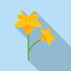 Canola flower icon flat vector. Plant seed