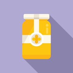 Canola jar icon flat vector. Plant flower