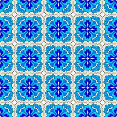 seamless pattern with blue flowers