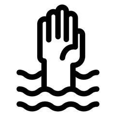 drown glyph icon