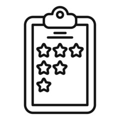 Rate review clipboard icon outline vector. Customer trust