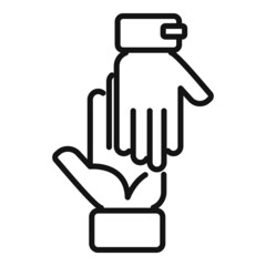 Credibility hands icon outline vector. Customer trust