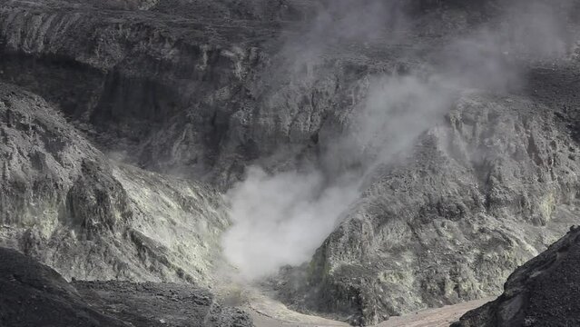 Crater of Mount Tangkuban Perahu Volcano West Java Indonedia