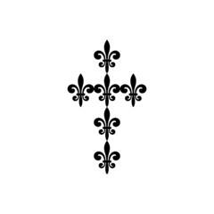 Antique cross fleur de lis icon isolated on white background - obrazy, fototapety, plakaty