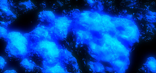 Cosmic space background with a blue purple nebula and stars wallpaper.