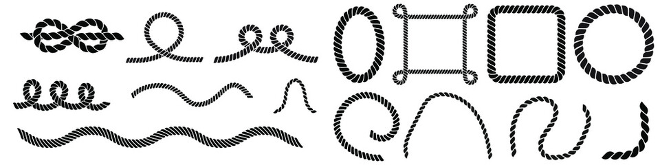 Rope icon vector set. cable illustration sign collection. Frame symbol or logo. knot  mark. © Denys