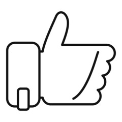 Thumb up trust icon outline vector. Rate star