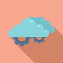 Data cloud control icon flat vector. Business center