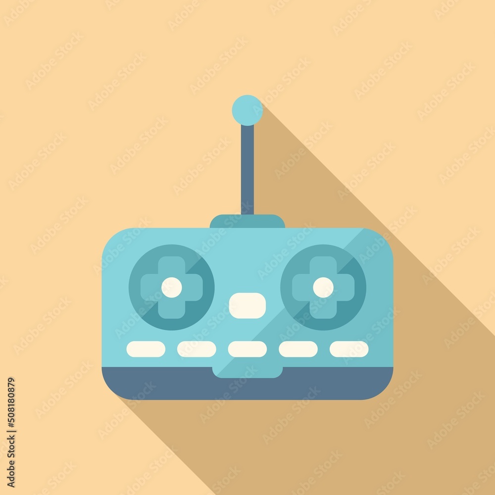 Poster air joystick control icon flat vector. data system