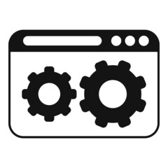 Web gear control icon simple vector. Plan screen