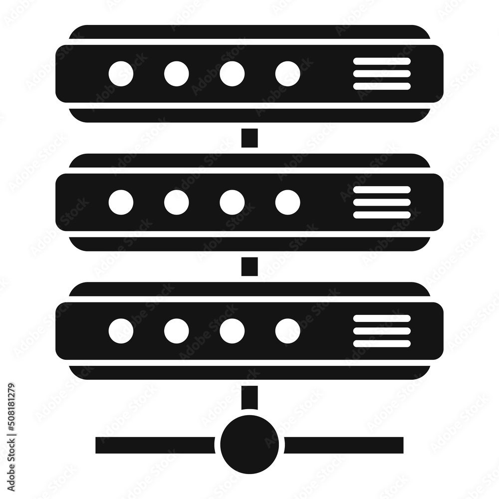 Aufkleber server data icon simple vector. business center