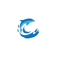 simple dolphin logo vector icon illustration