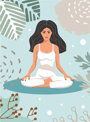 Woman doing yoga poster