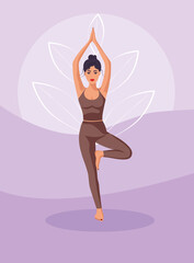 Yoga studio poster vrikshasana