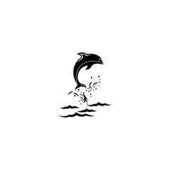 simple dolphin logo vector icon illustration