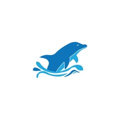 simple dolphin logo vector icon illustration
