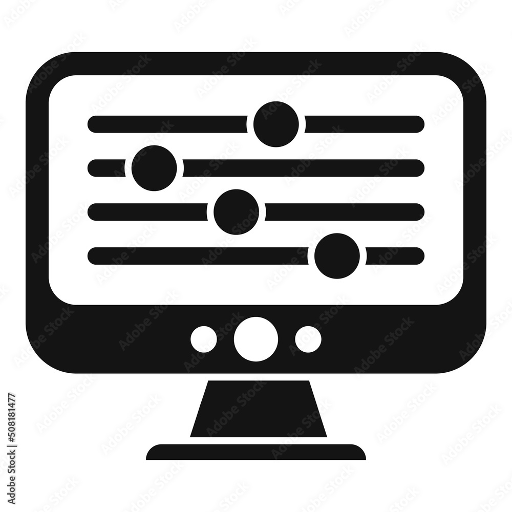 Aufkleber video security control icon simple vector. server remote