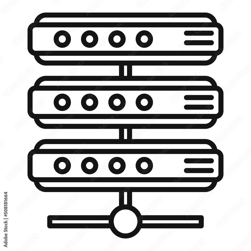 Poster server data icon outline vector. business center