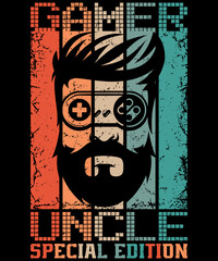 Gamer Uncle Gaming T-Shirt Design