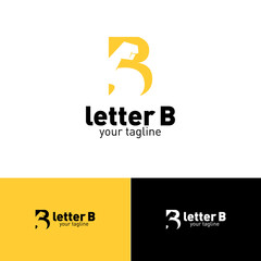 Letter b muscle logo for gym, fitness, vegan and healthy life