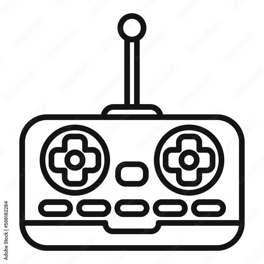 Poster air joystick control icon outline vector. data system