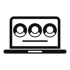 Laptop communication icon simple vector. Media network