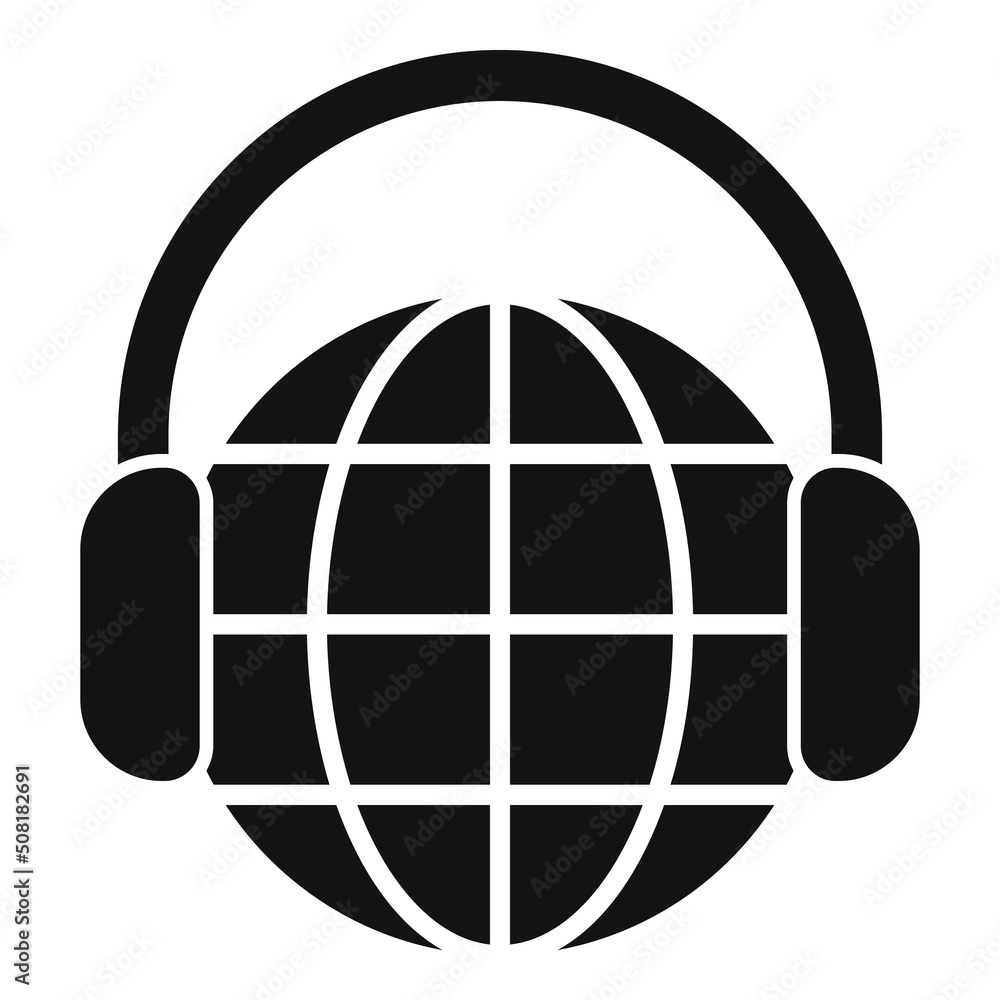 Poster global communication icon simple vector. audio message