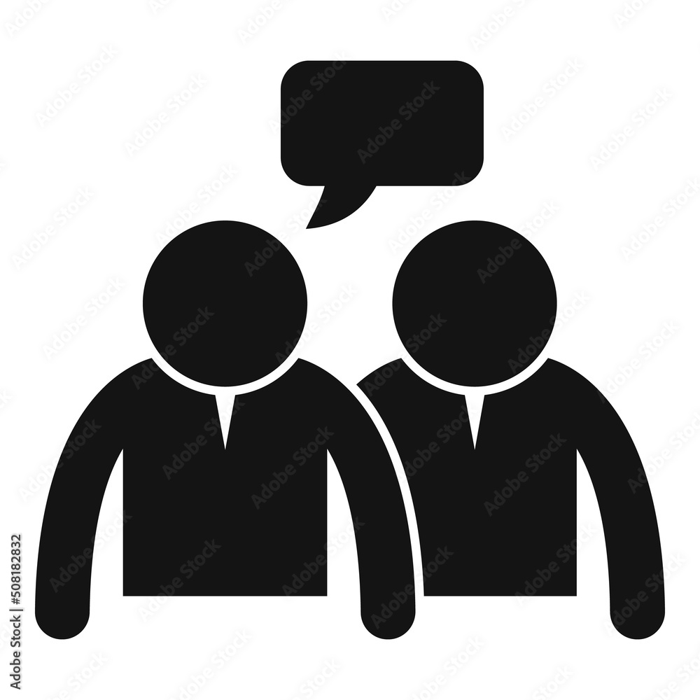 Poster group communication icon simple vector. people message