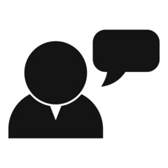 Question chat icon simple vector. Online web