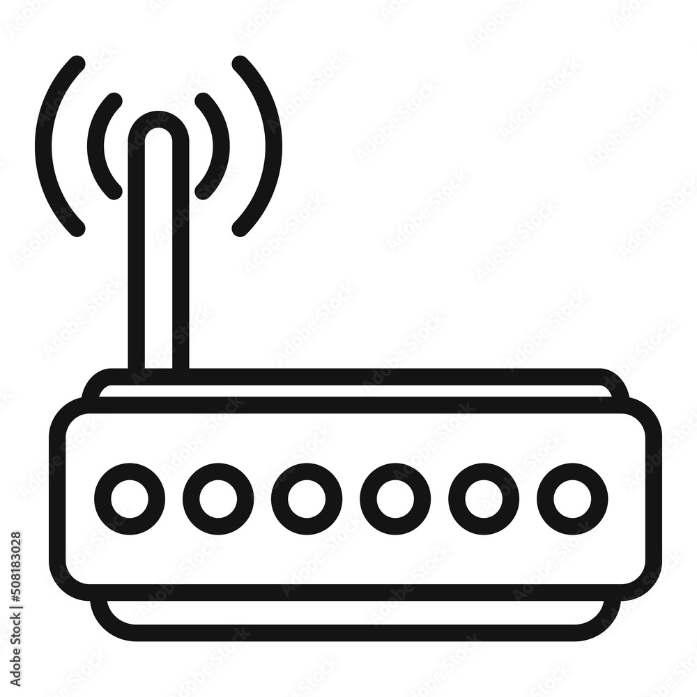 Poster communication router icon outline vector. web online