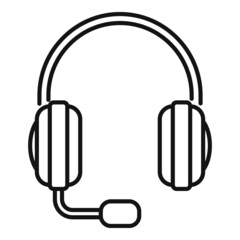 Communication headset icon outline vector. Business message
