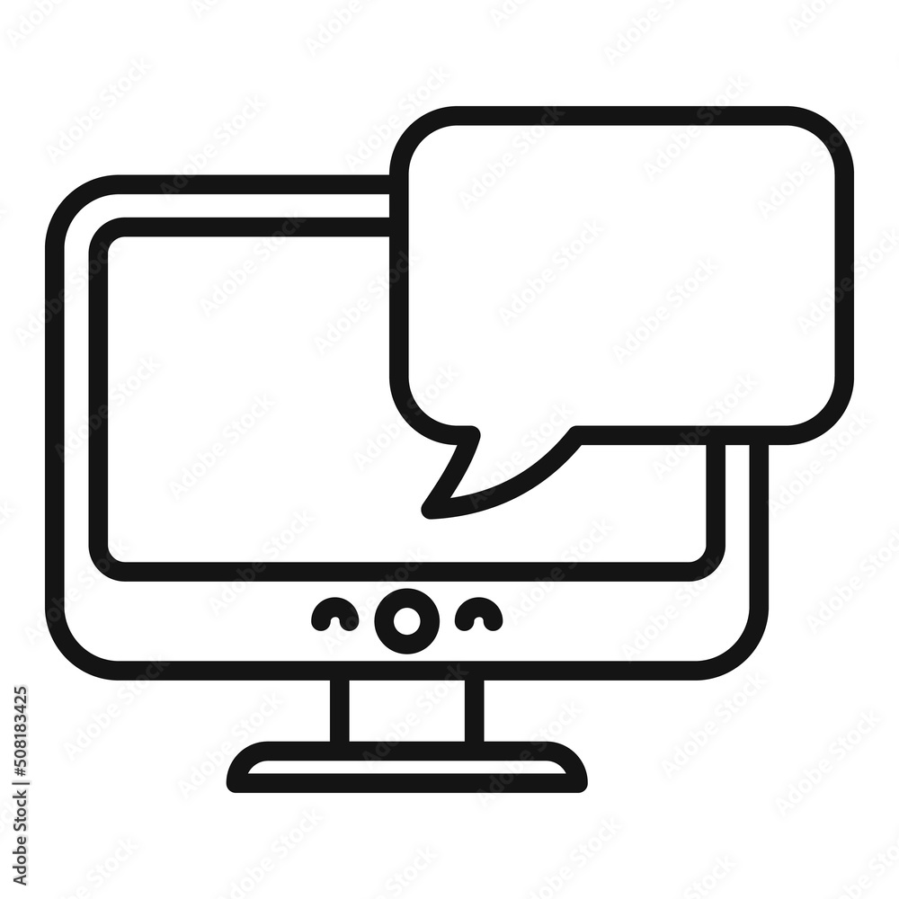 Wall mural computer communication icon outline vector. social web