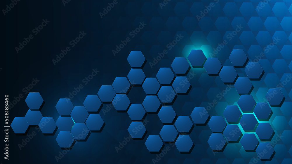 Poster abstract polygon shape background gradient blue color vector illustration.