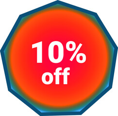 discount button 10% percent vector art